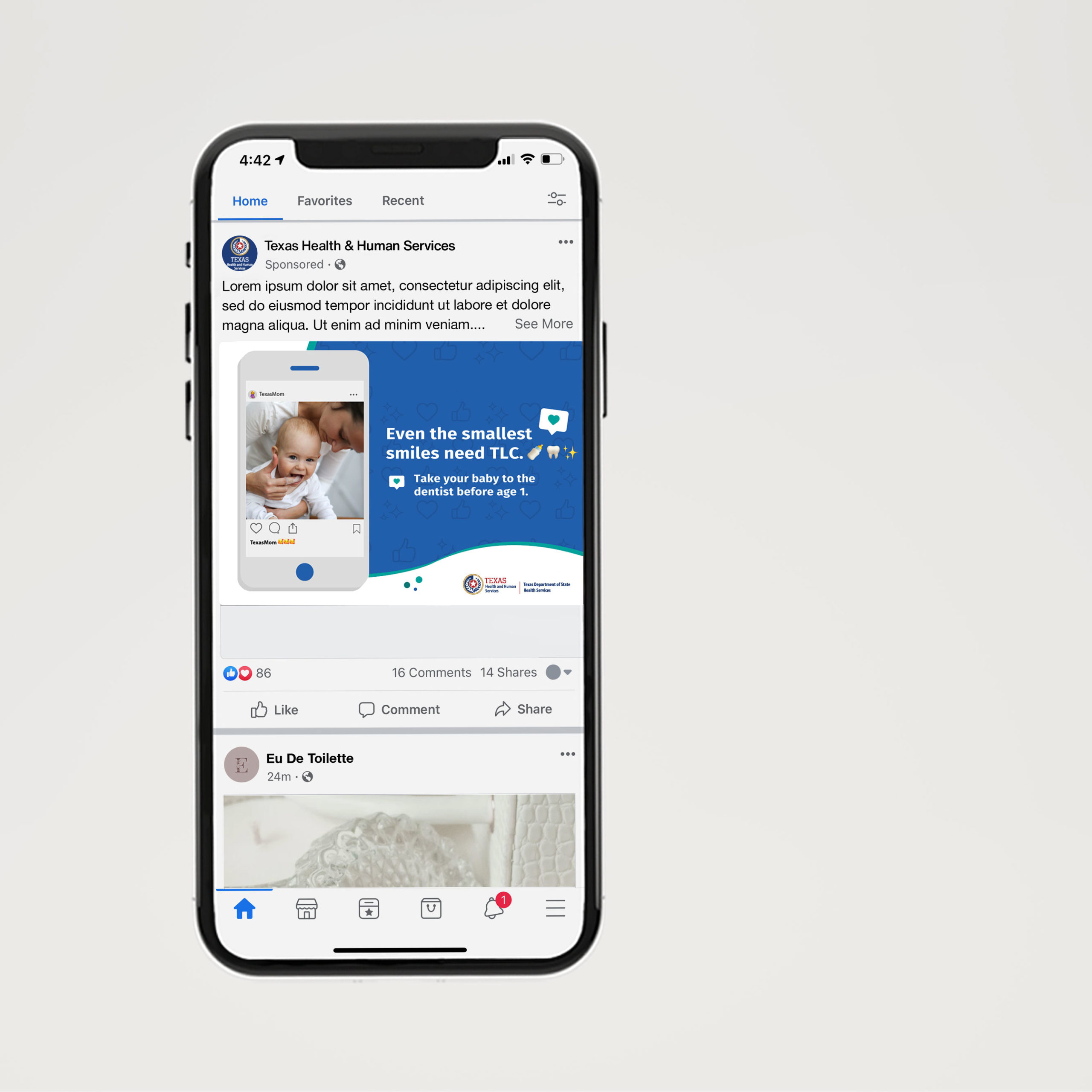 Facebook Mobile Ad Mockup