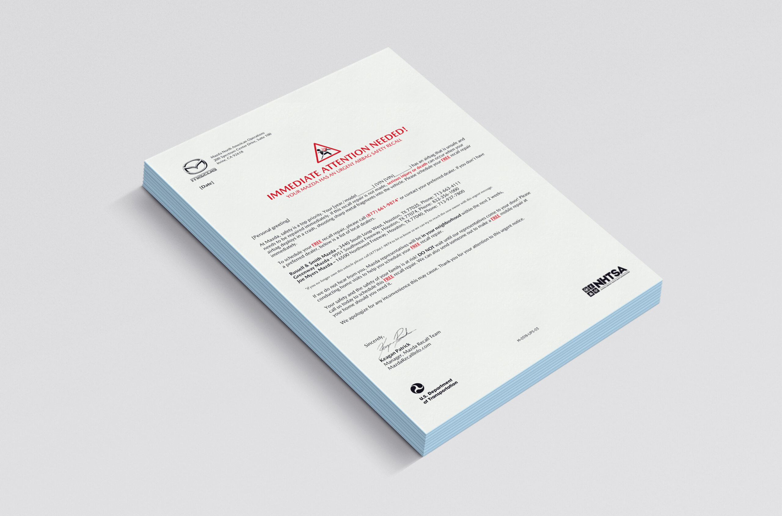 Mazda Pre-Canvassing Letter Moclup