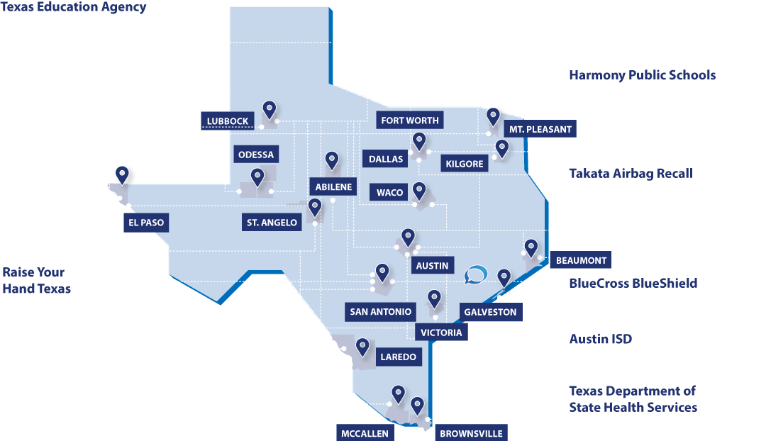 OS Clients map in Texas
